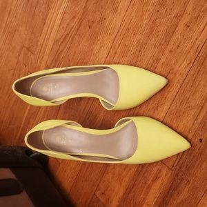 Neon yellow heels